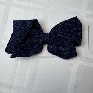 Sparkly Navy Blue Hair Bow